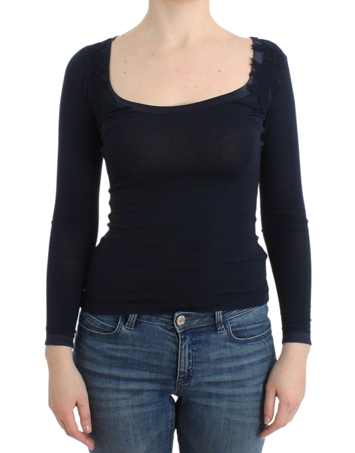 Ermanno Scervino Lingerie Blue Top Blouse Jumper Lace Rayon -   -  Ermanno Scervino.