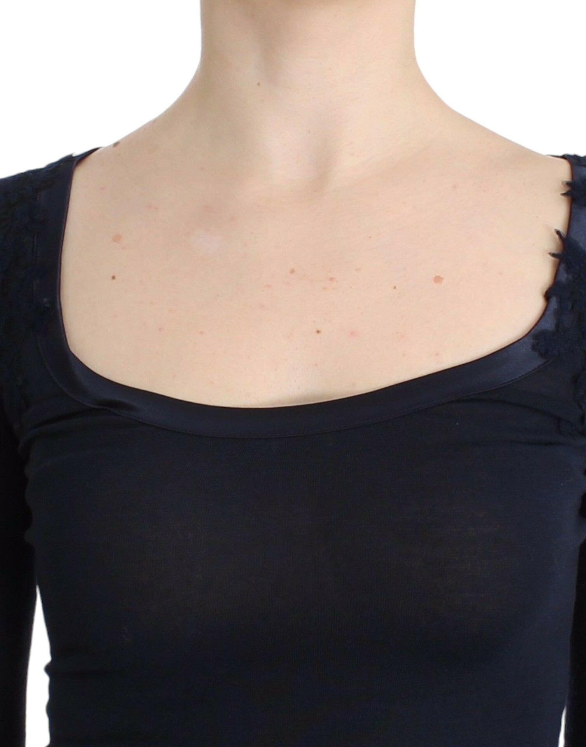 Ermanno Scervino Lingerie Blue Top Blouse Jumper Lace Rayon -   -  Ermanno Scervino.