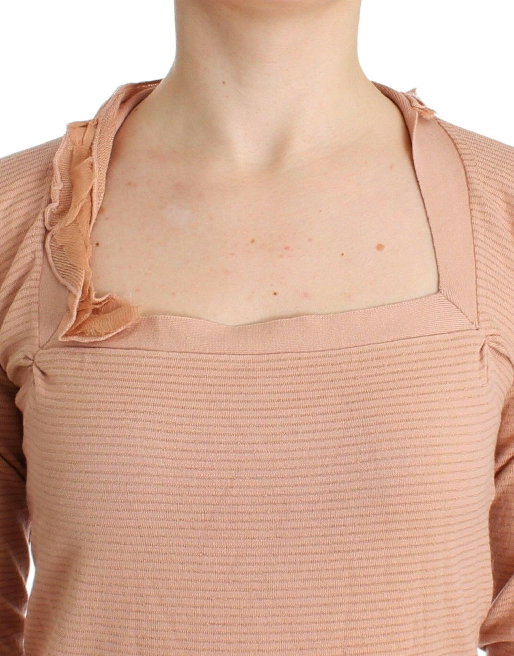 Ermanno Scervino Orange Wool Blend Striped Long Sleeve Top -   -  Ermanno Scervino.