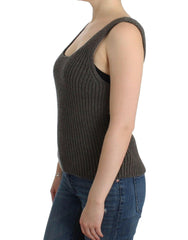 Ermanno Scervino Gray Knit Top Knitted Sweater Merino Wool -   -  Ermanno Scervino.