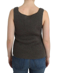 Ermanno Scervino Gray Knit Top Knitted Sweater Merino Wool -   -  Ermanno Scervino.