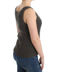 Ermanno Scervino Gray Knit Top Knitted Sweater Merino Wool -   -  Ermanno Scervino.