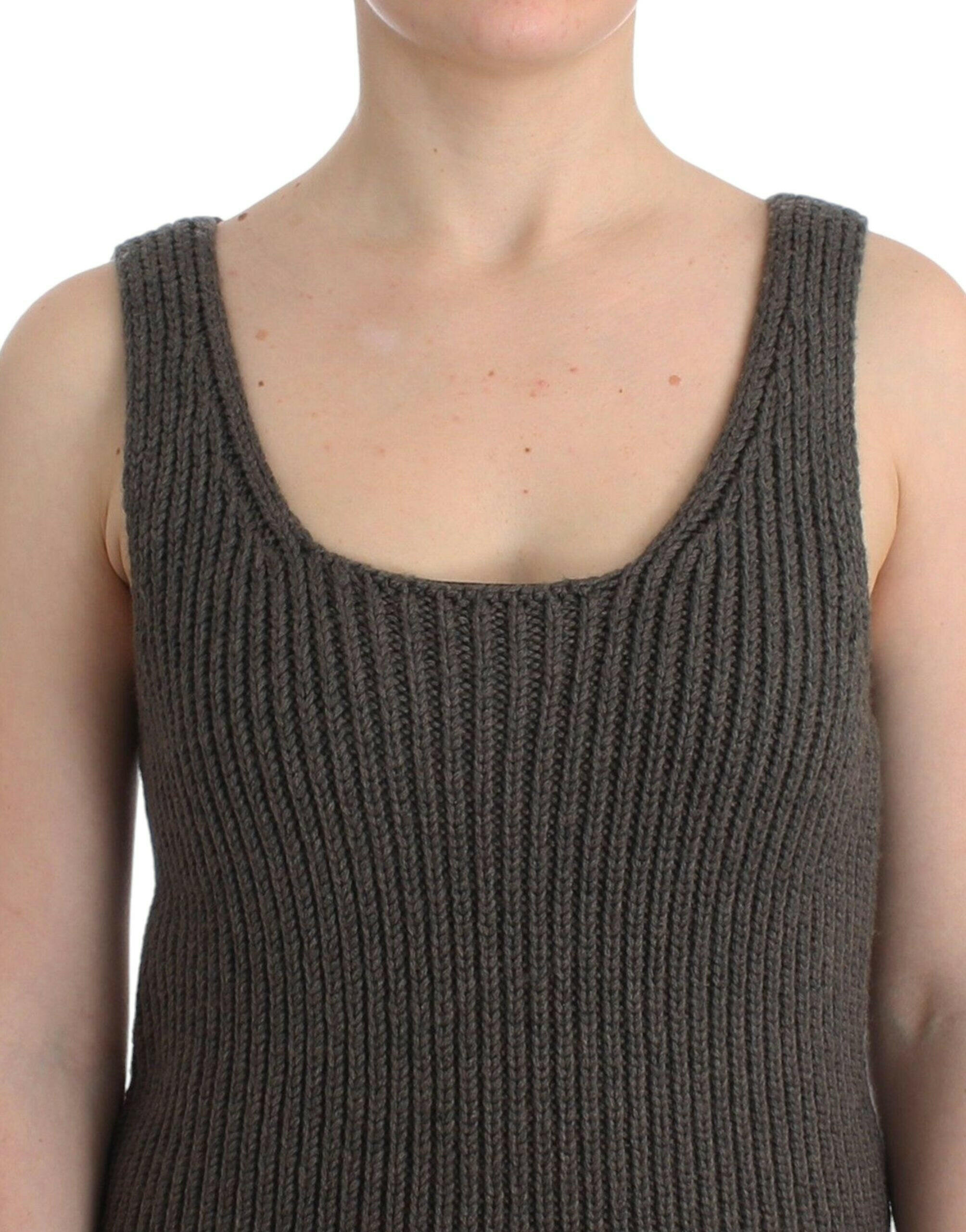 Ermanno Scervino Gray Knit Top Knitted Sweater Merino Wool -   -  Ermanno Scervino.