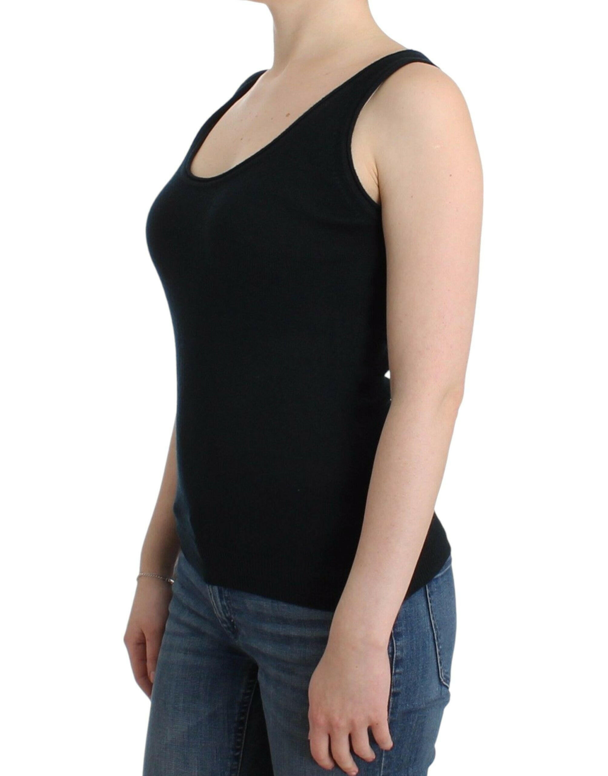 Ermanno Scervino Black Knit Top Knitted Sweater 100% Cashmere -   -  Ermanno Scervino.