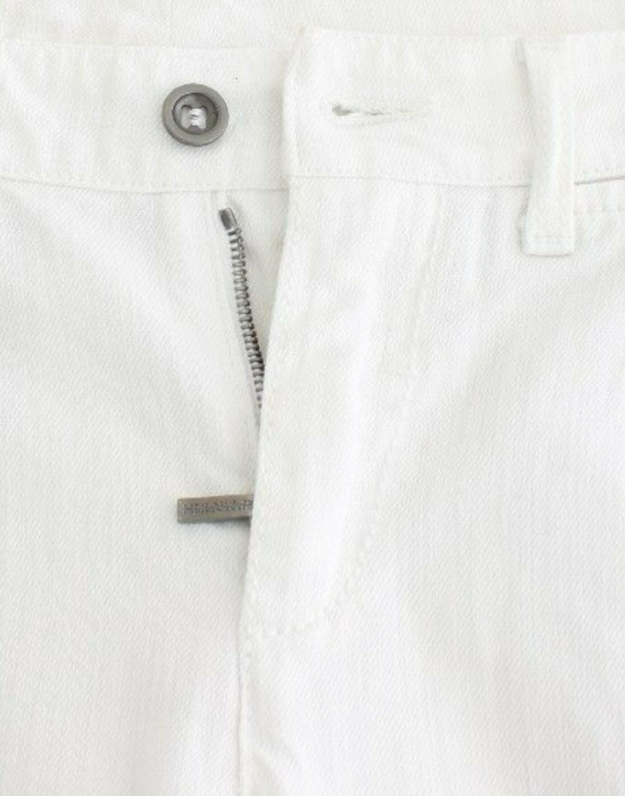 Ermanno Scervino White Cropped Jeans Denim Pants Branded Capri -   -  Ermanno Scervino.