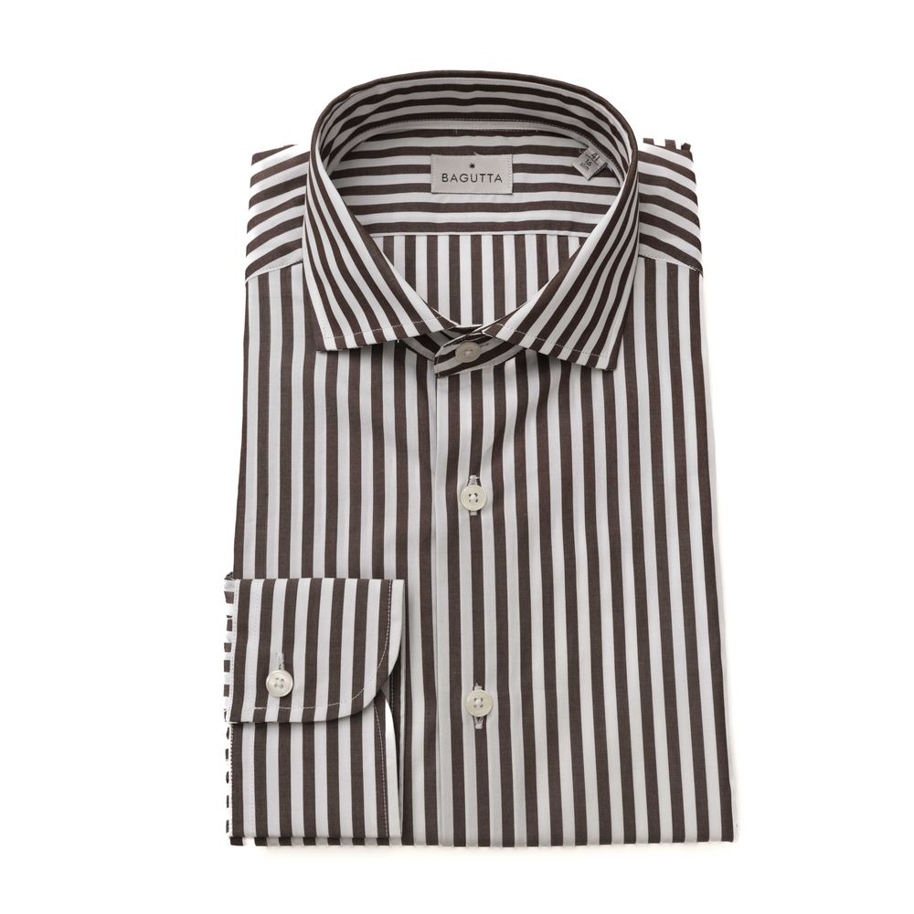 Bagutta Brown Cotton Men Shirt -   -  Bagutta.