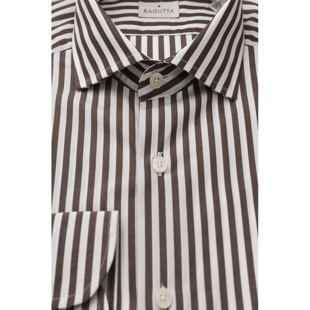 Bagutta Brown Cotton Men Shirt -   -  Bagutta.