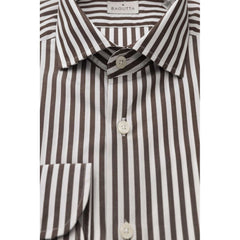 Bagutta Brown Cotton Men Shirt -   -  Bagutta.