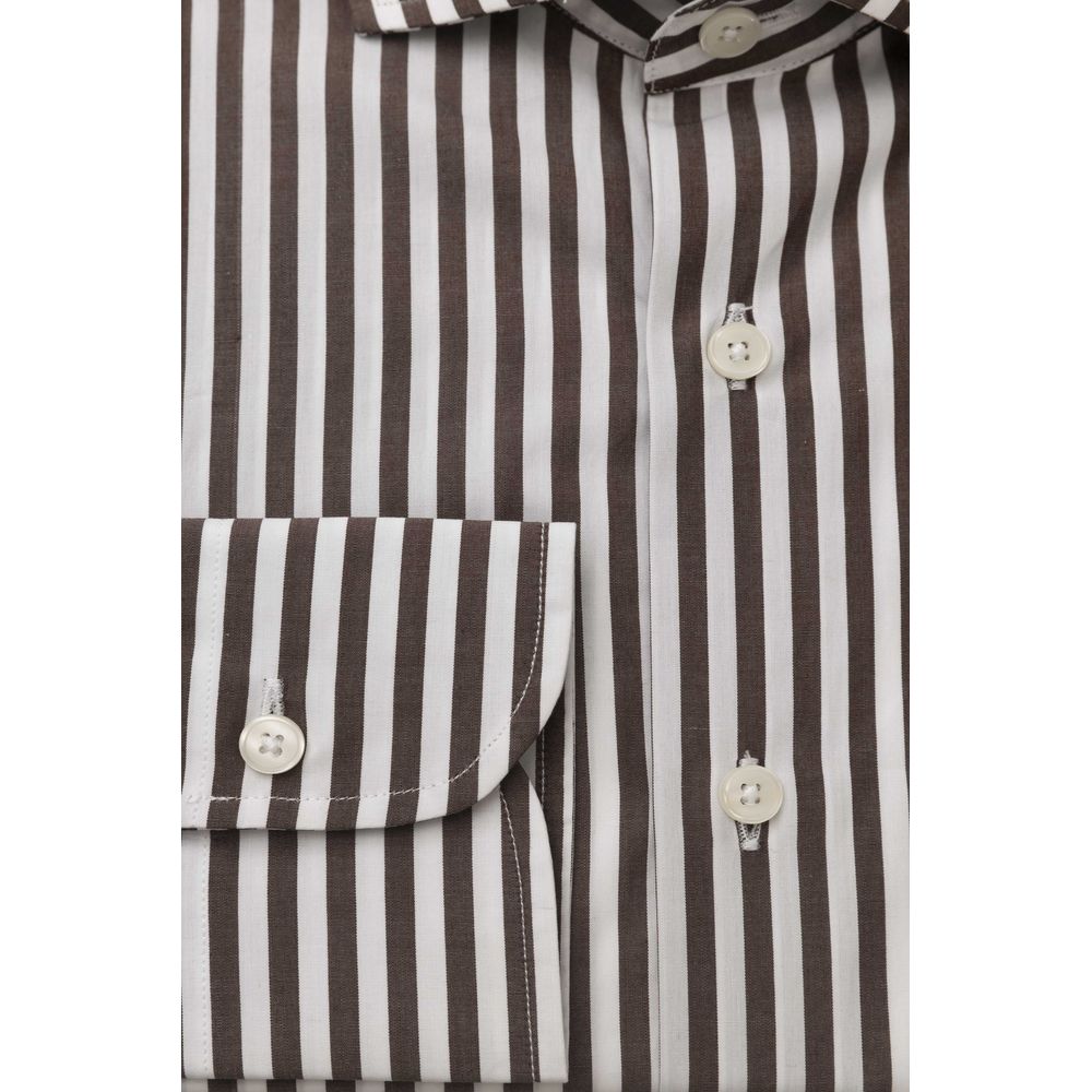 Bagutta Brown Cotton Men Shirt -   -  Bagutta.