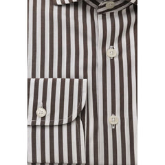 Bagutta Brown Cotton Men Shirt -   -  Bagutta.