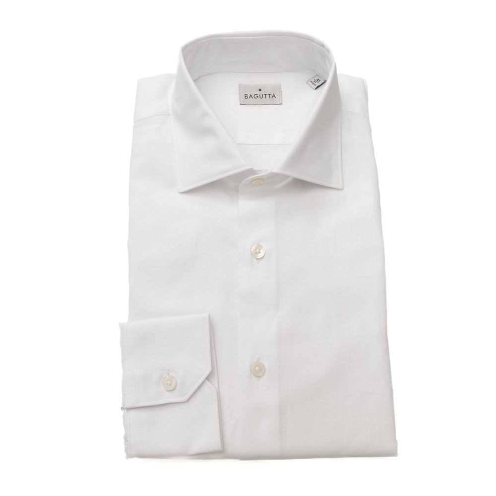 Bagutta White Cotton Men Shirt -   -  Bagutta.