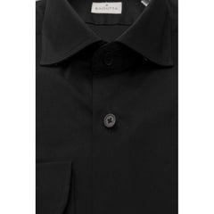 Bagutta Black Cotton Men's Shirt Slim Fit With French Collar -   -  Bagutta.