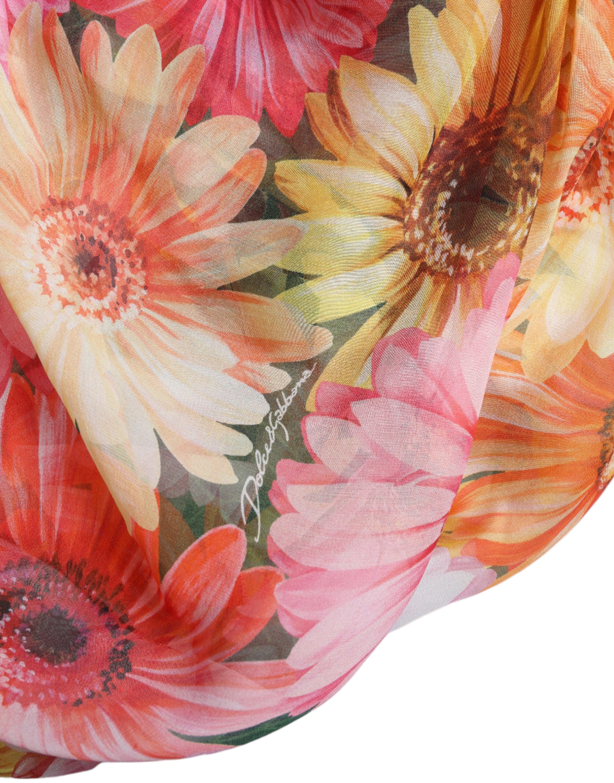 Dolce & Gabbana Multicolor Sunflower Print Silk Midi Dress -   -  Dolce & Gabbana.