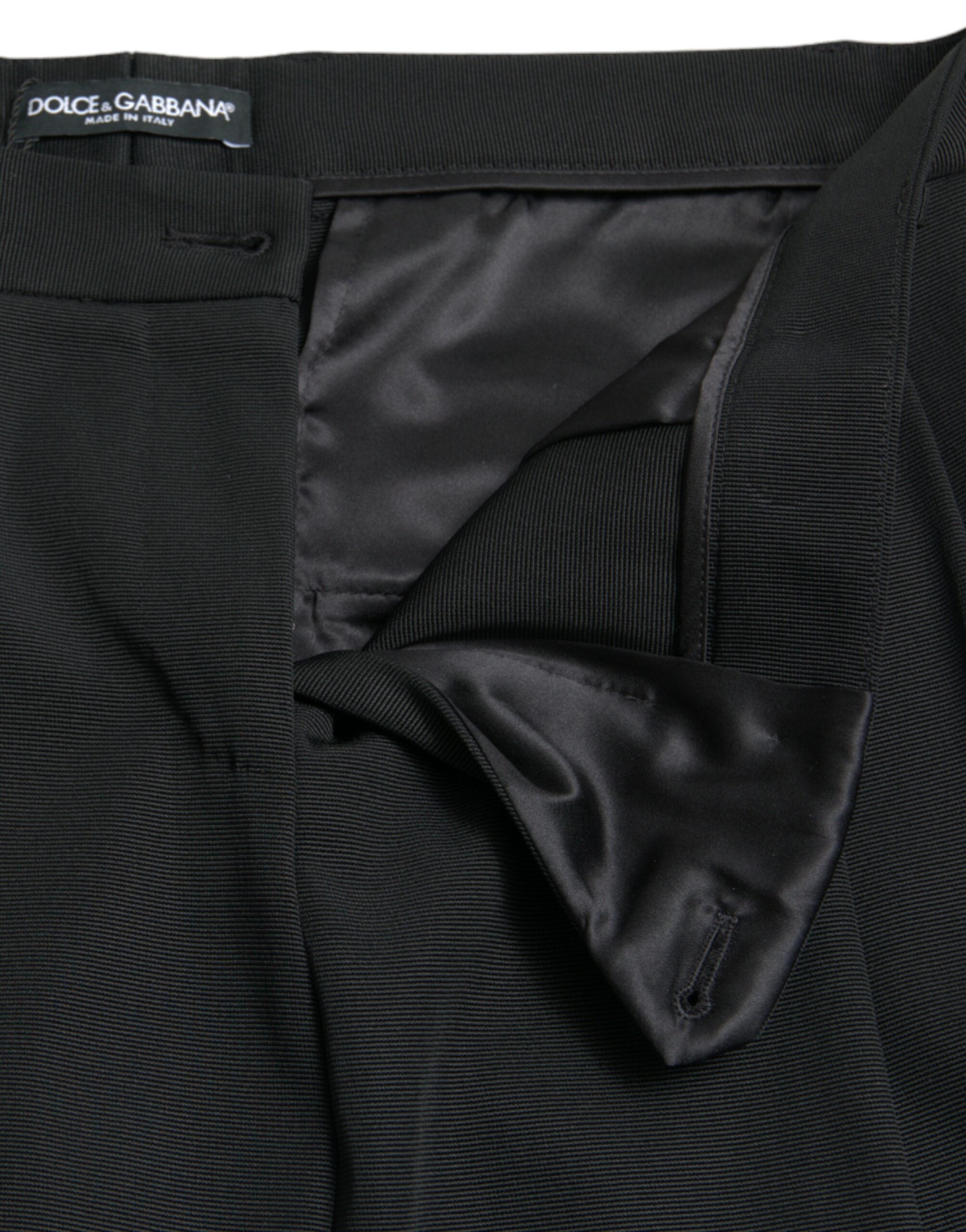Dolce & Gabbana Black Wool High Waist Cropped Tapered Pants -   -  Dolce & Gabbana.