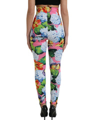 Dolce & Gabbana Multicolor Floral High Waist Leggings Pants -   -  Dolce & Gabbana.