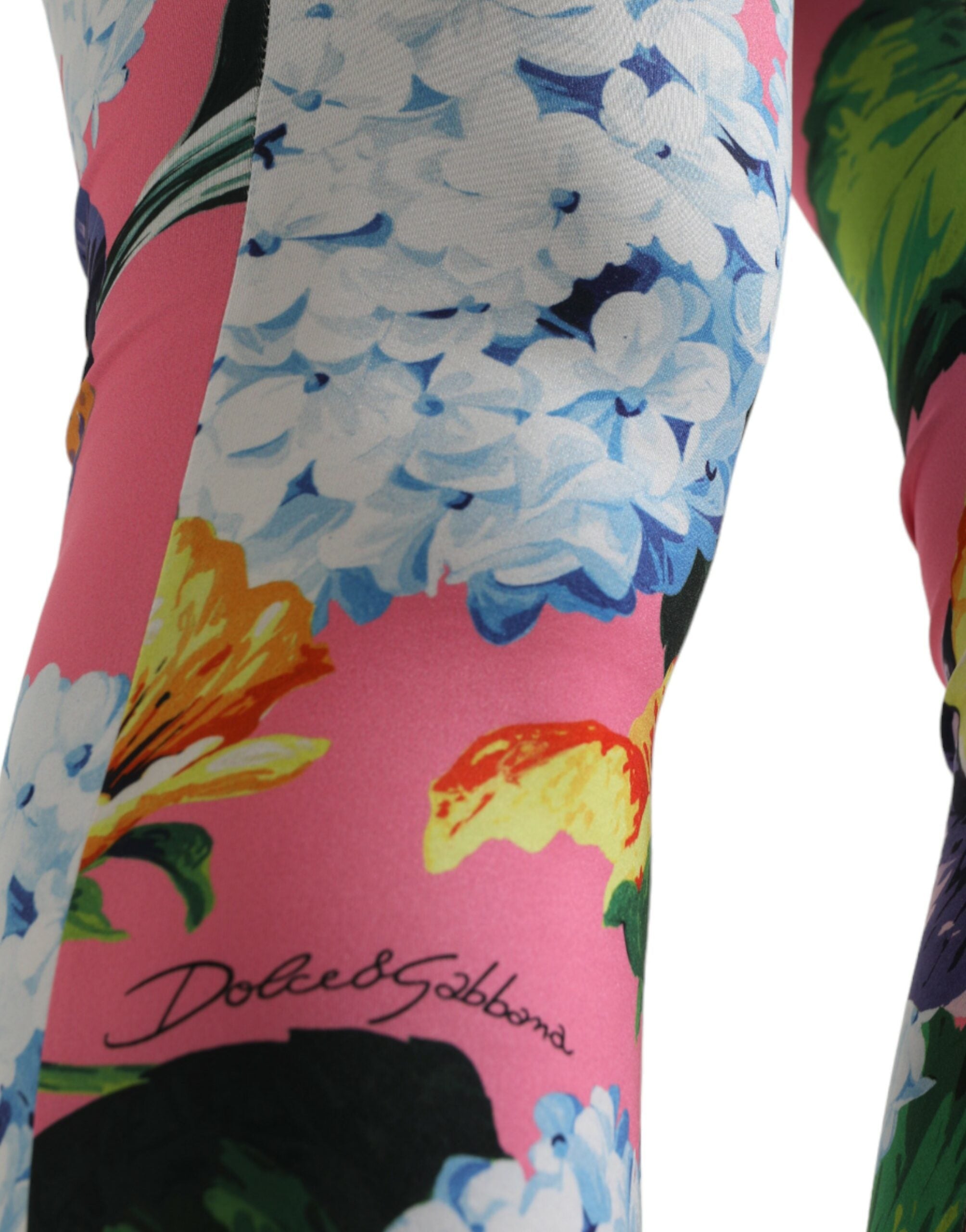 Dolce & Gabbana Multicolor Floral High Waist Leggings Pants -   -  Dolce & Gabbana.