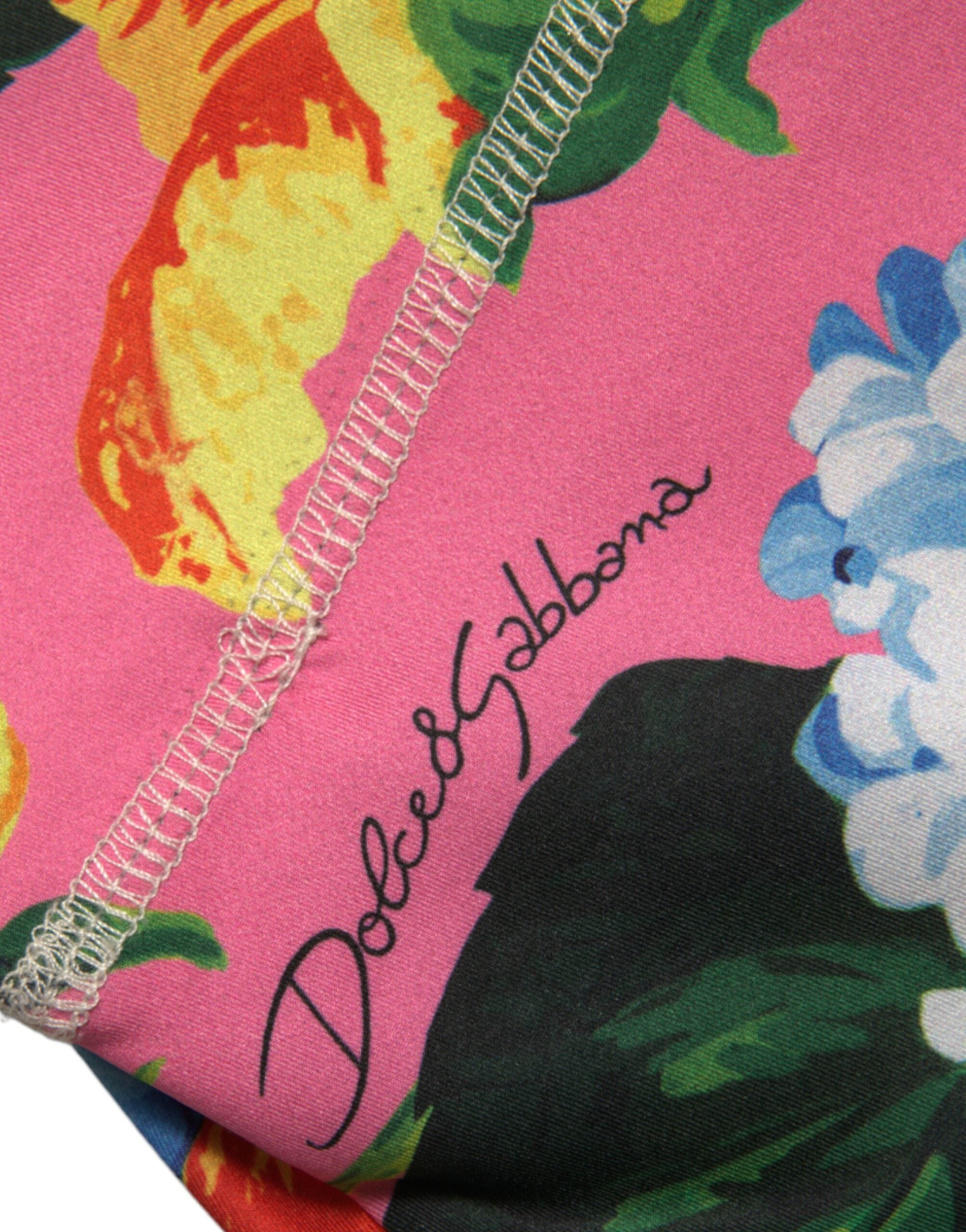 Dolce & Gabbana Multicolor Floral High Waist Leggings Pants -   -  Dolce & Gabbana.
