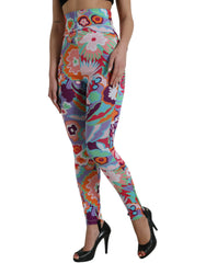 Dolce & Gabbana Multicolor Floral High Waist Leggings Pants -   -  Dolce & Gabbana.