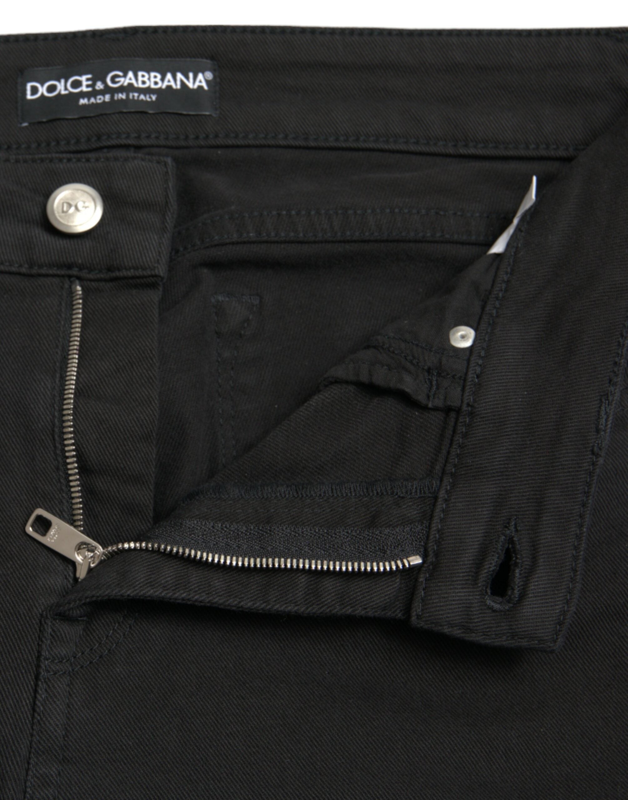 Dolce & Gabbana Black Cotton Mid Waist Skinny Denim Jeans -   -  Dolce & Gabbana.