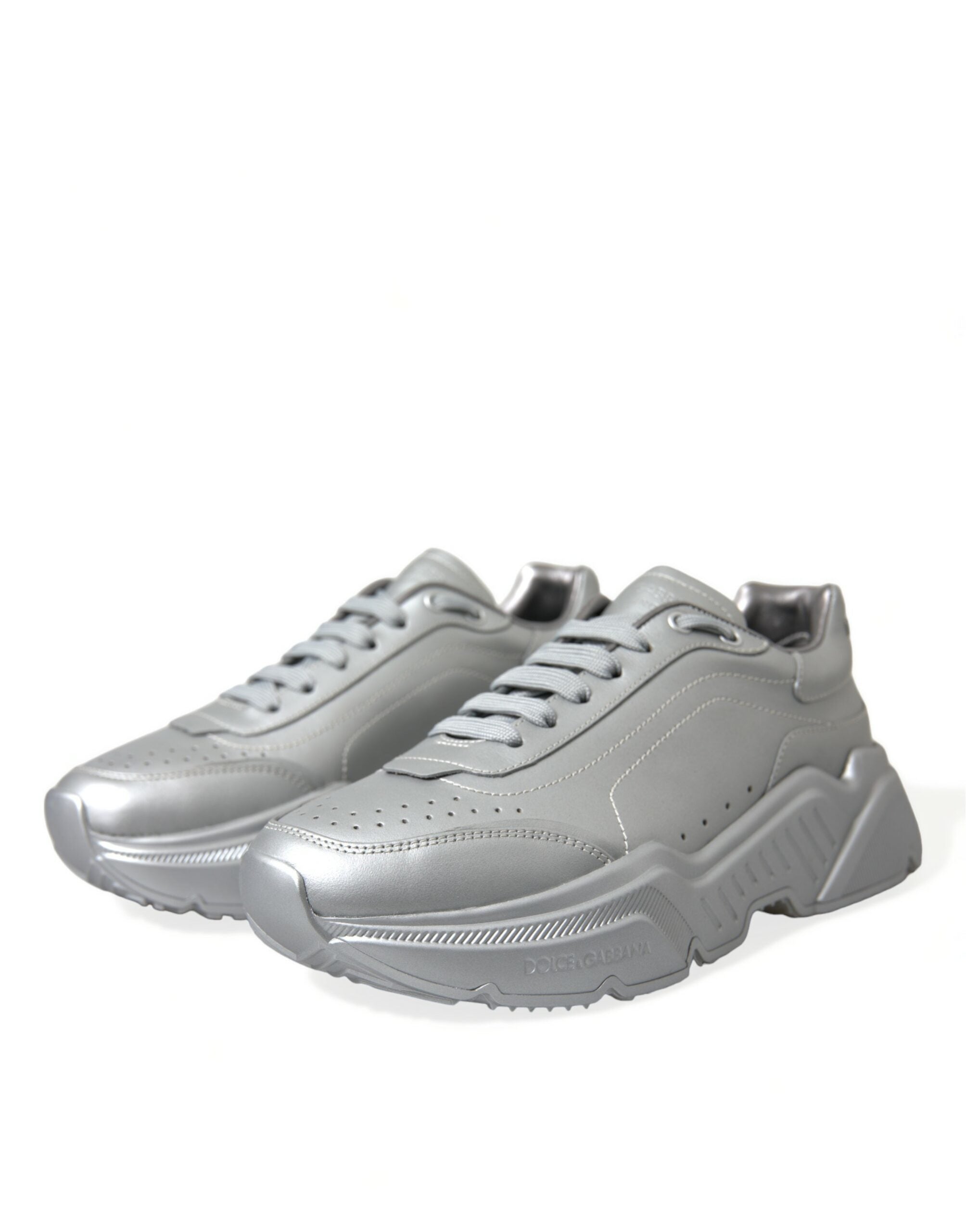 Dolce & Gabbana Silver DAYMASTER Leather Men Casual Sneakers Shoes -   -  Dolce & Gabbana.