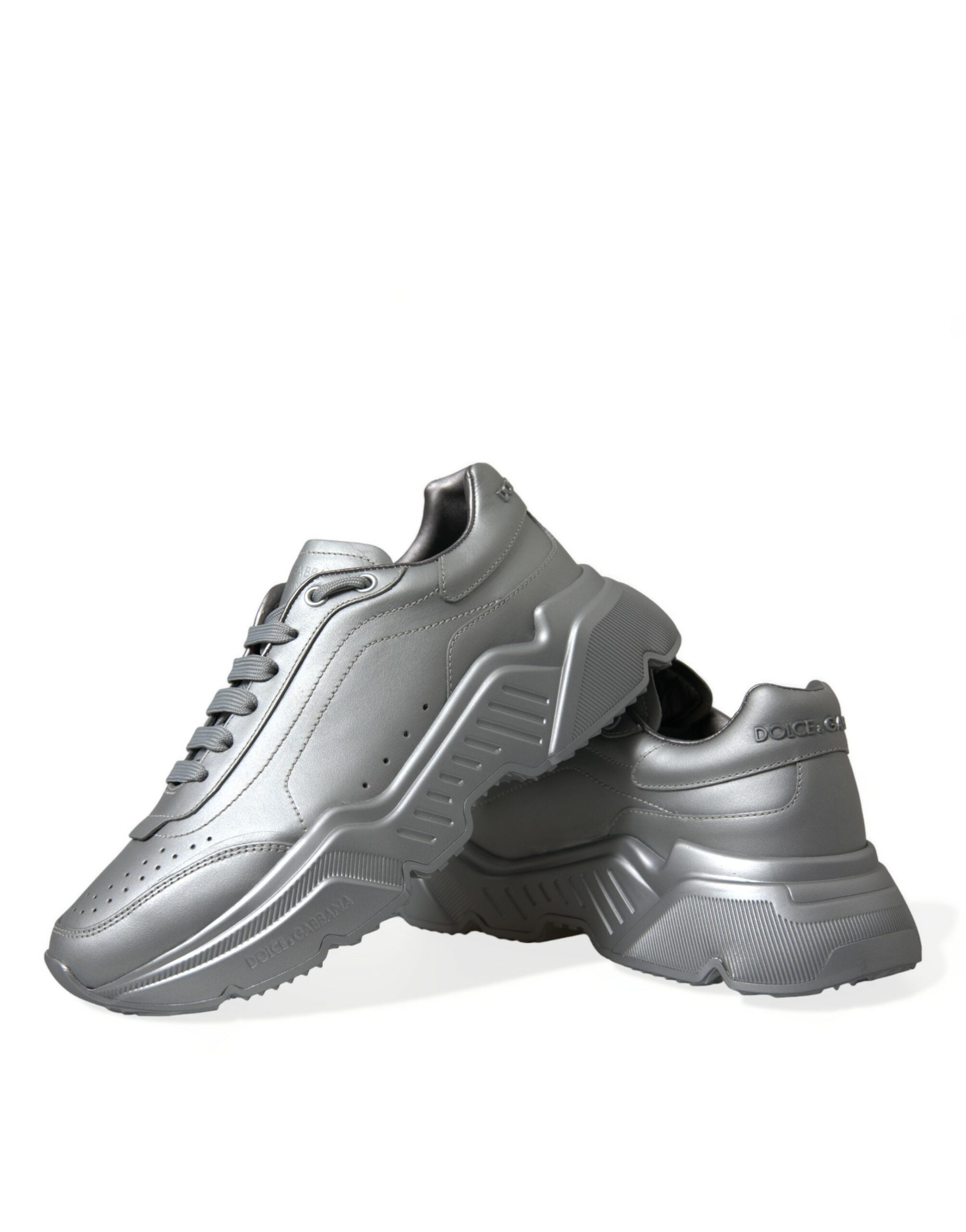 Dolce & Gabbana Silver DAYMASTER Leather Men Casual Sneakers Shoes -   -  Dolce & Gabbana.