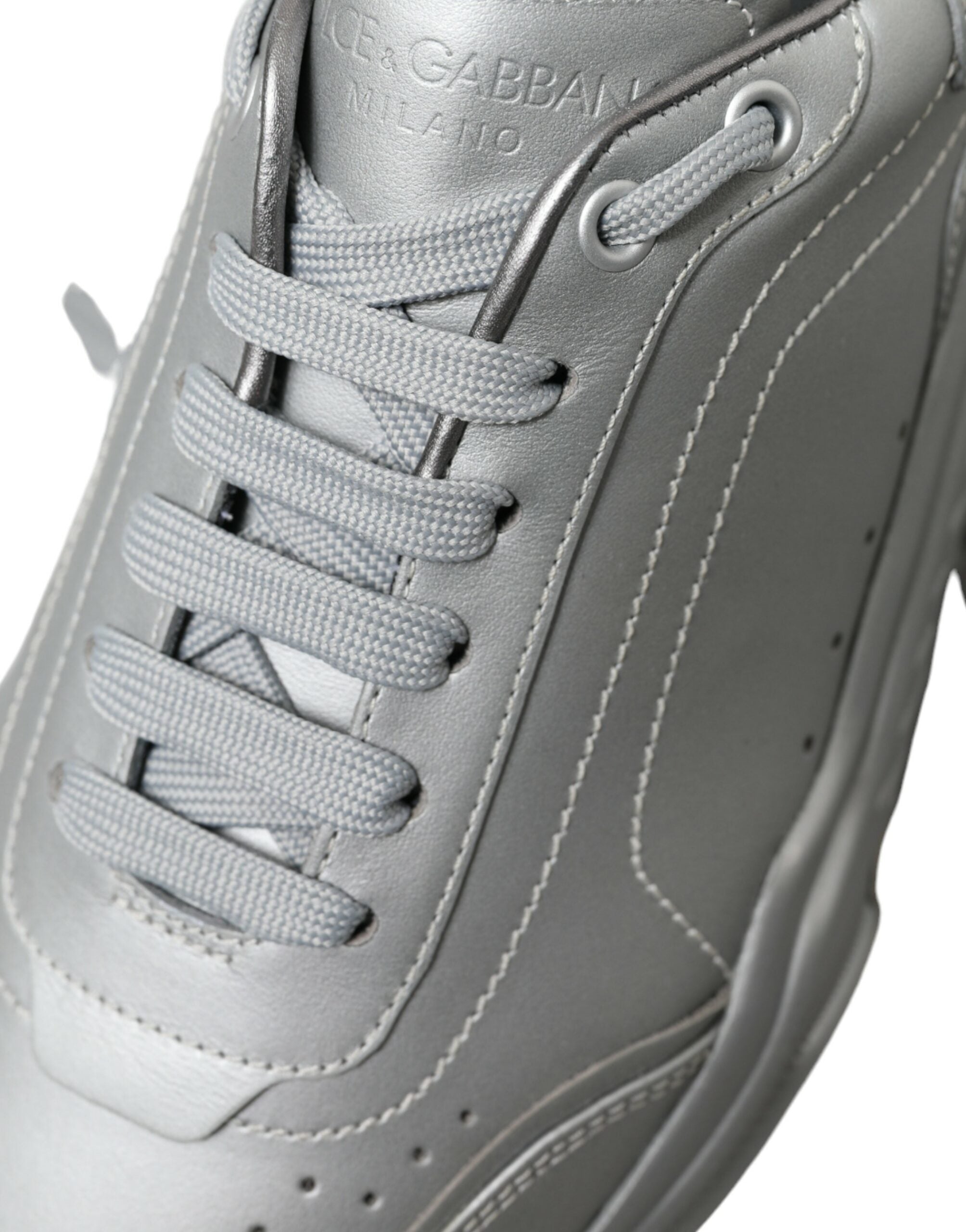 Dolce & Gabbana Silver DAYMASTER Leather Men Casual Sneakers Shoes -   -  Dolce & Gabbana.