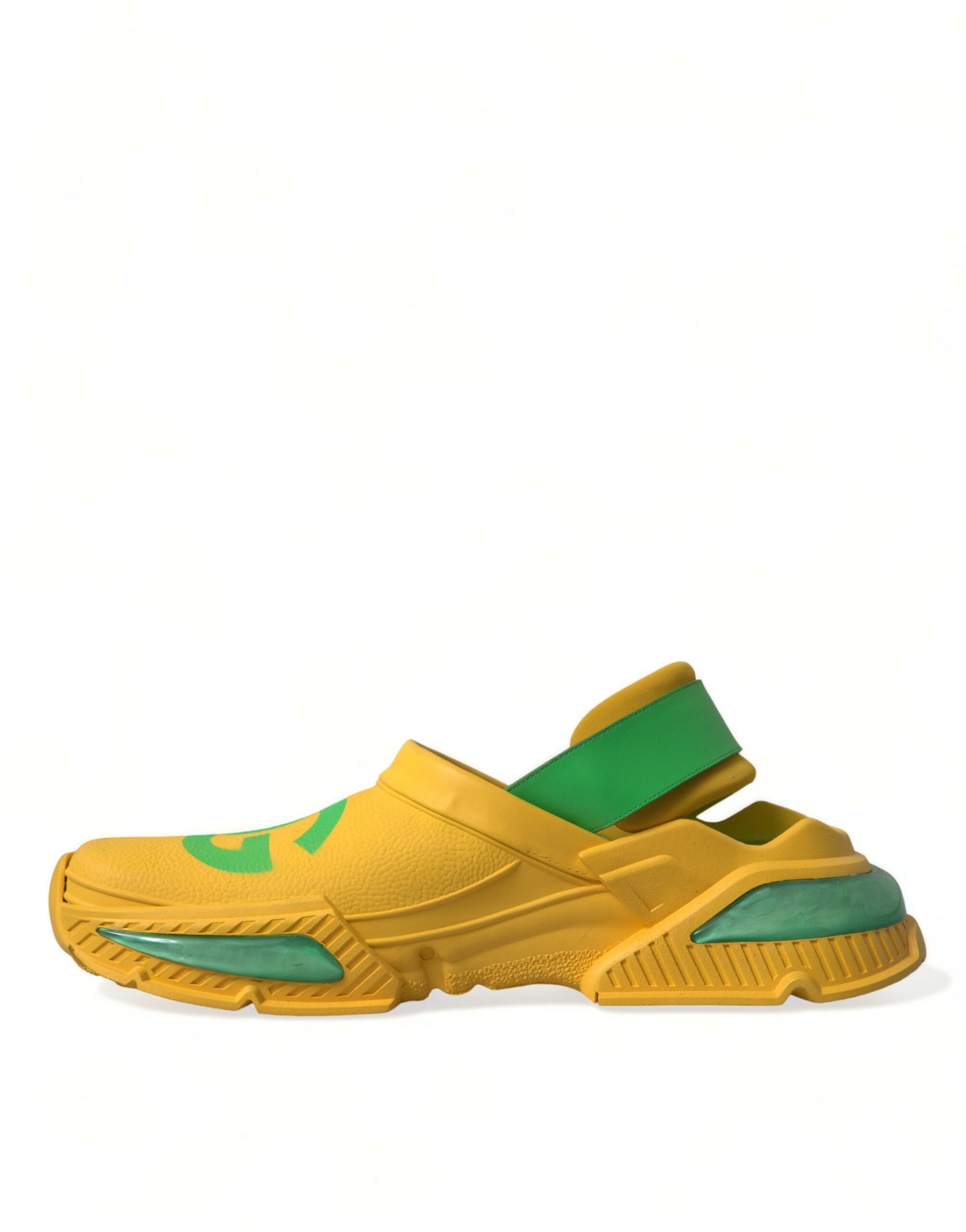 Dolce & Gabbana Yellow Green Rubber Clogs Men Slippers Men Shoes -   -  Dolce & Gabbana.