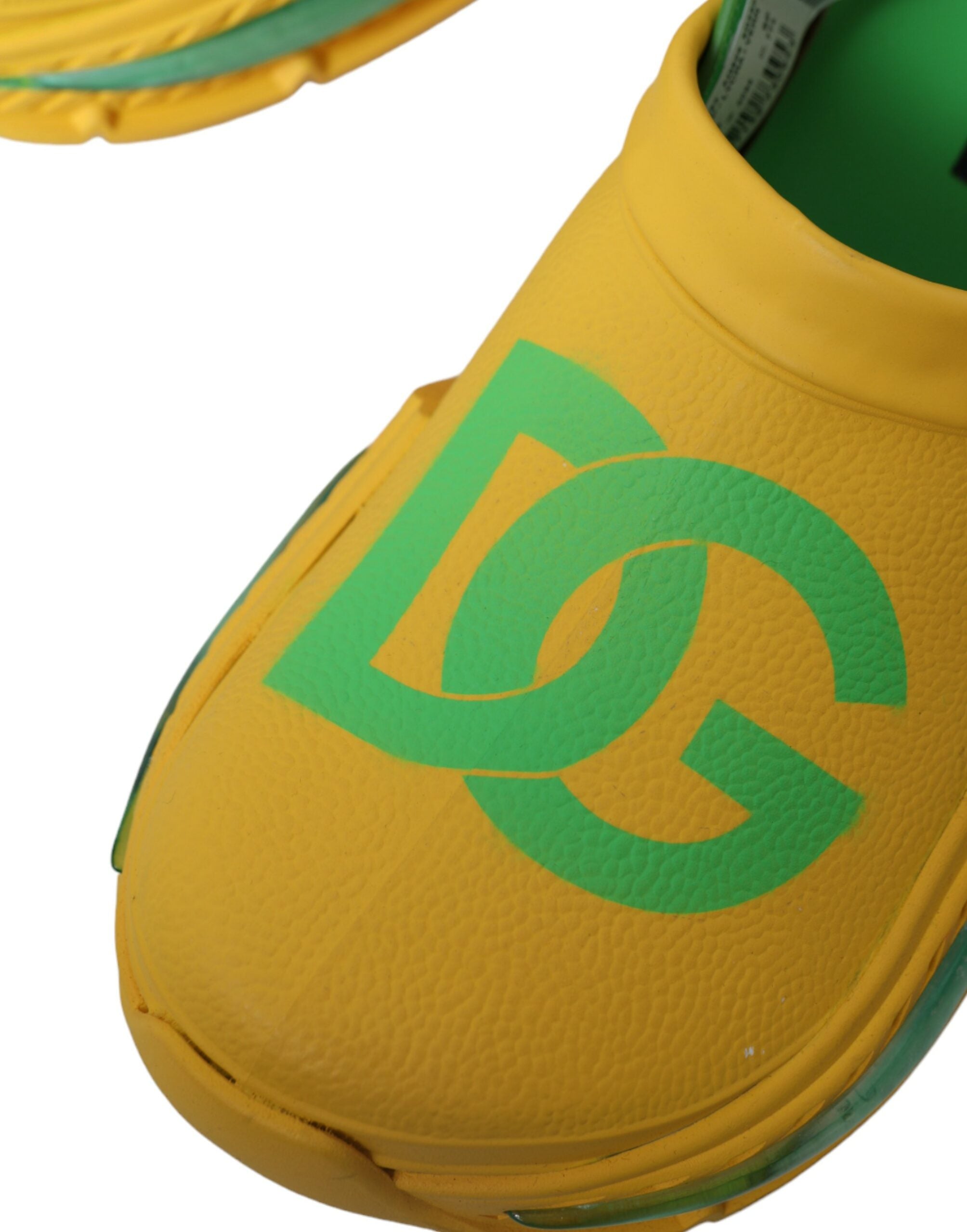 Dolce & Gabbana Yellow Green Rubber Clogs Men Slippers Men Shoes -   -  Dolce & Gabbana.