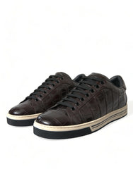 Dolce & Gabbana Brown Croc Exotic Leather Men Casual Sneakers Shoes -   -  Dolce & Gabbana.