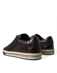 Dolce & Gabbana Brown Croc Exotic Leather Men Casual Sneakers Shoes -   -  Dolce & Gabbana.