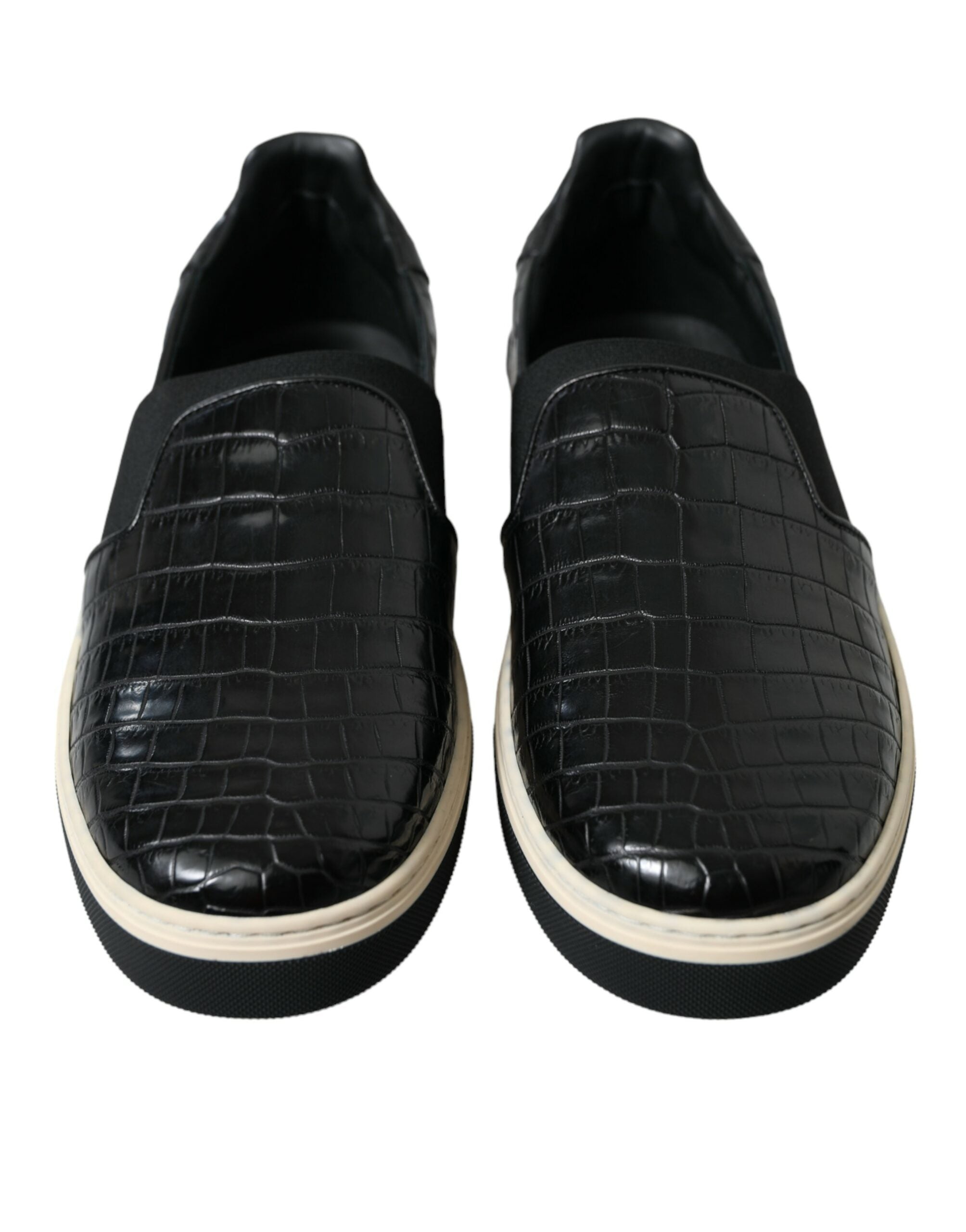 Dolce & Gabbana Black Croc Exotic Leather Sneakers Shoes -   -  Dolce & Gabbana.