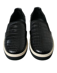 Dolce & Gabbana Black Croc Exotic Leather Sneakers Shoes -   -  Dolce & Gabbana.