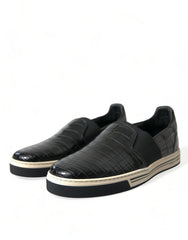 Dolce & Gabbana Black Croc Exotic Leather Sneakers Shoes -   -  Dolce & Gabbana.