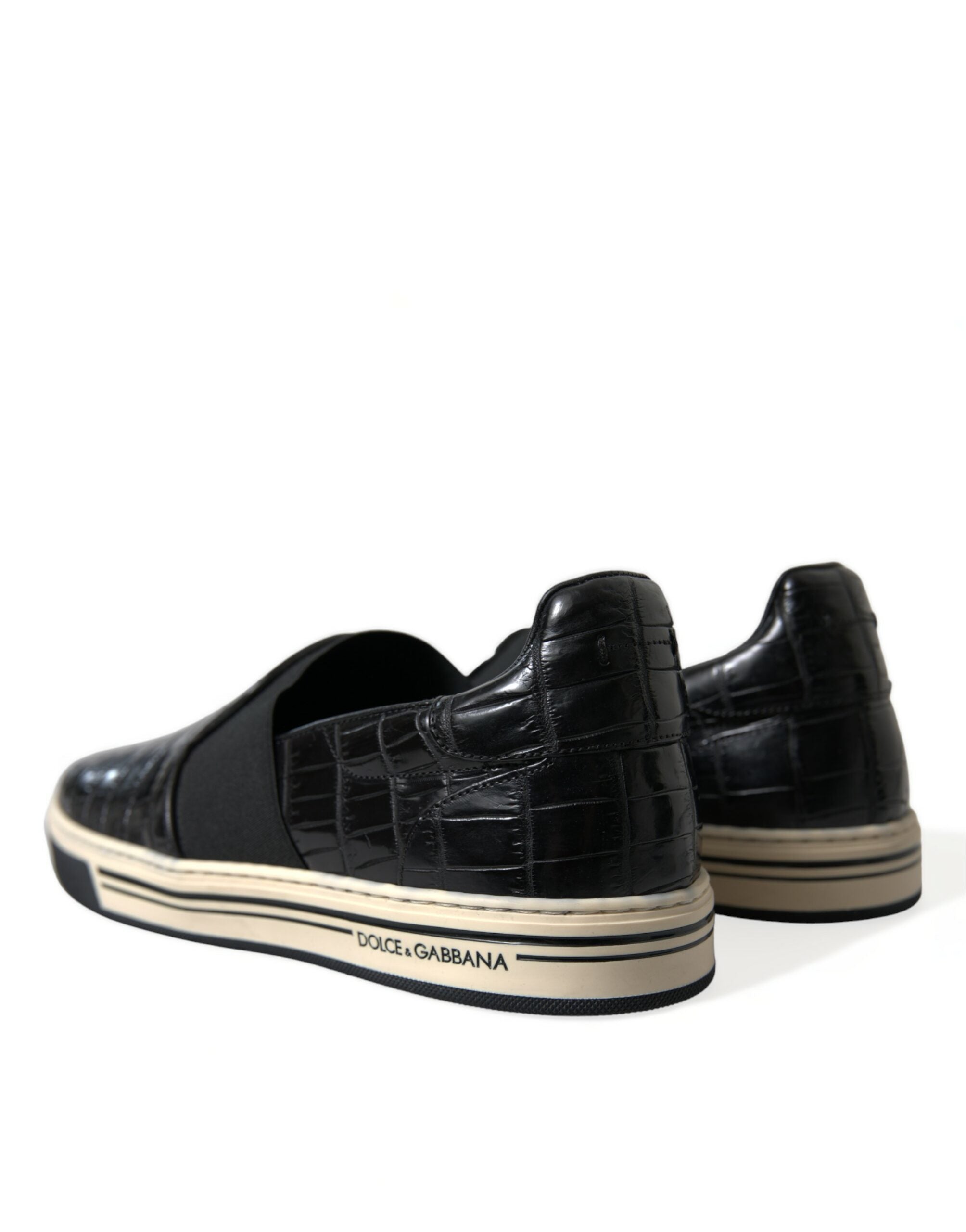 Dolce & Gabbana Black Croc Exotic Leather Sneakers Shoes -   -  Dolce & Gabbana.