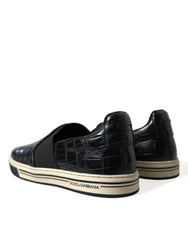 Dolce & Gabbana Black Croc Exotic Leather Sneakers Shoes -   -  Dolce & Gabbana.