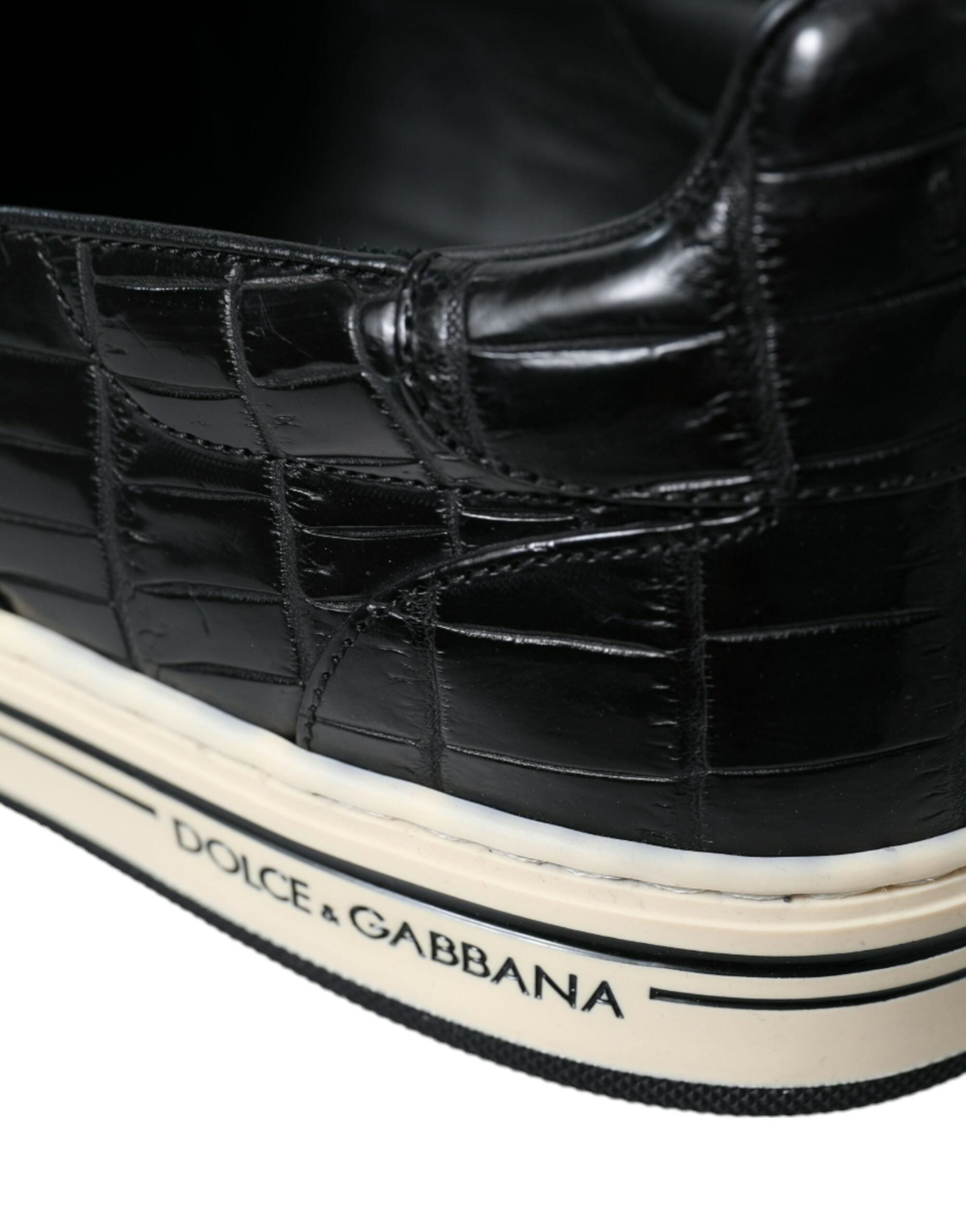 Dolce & Gabbana Black Croc Exotic Leather Sneakers Shoes -   -  Dolce & Gabbana.