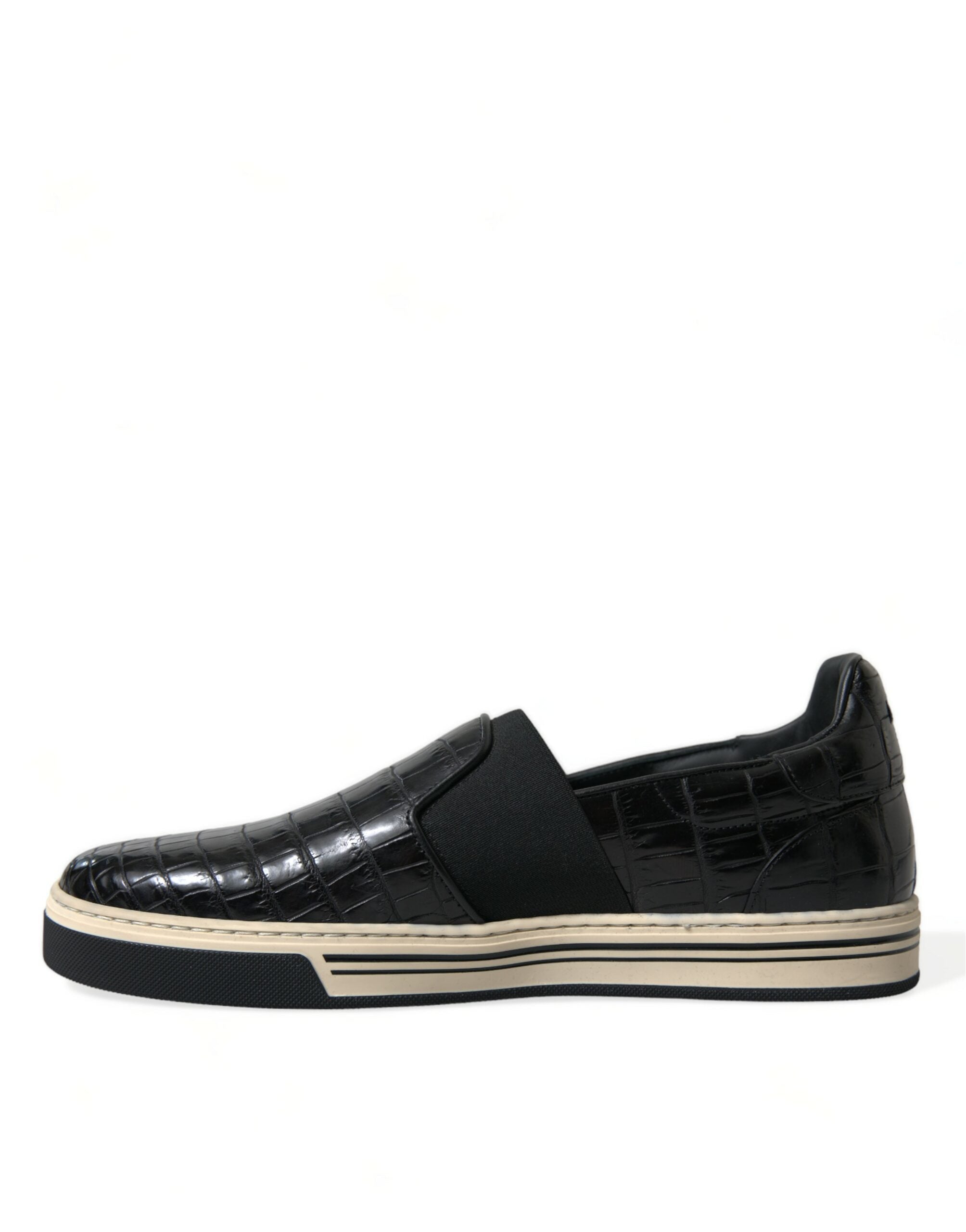 Dolce & Gabbana Black Croc Exotic Leather Sneakers Shoes -   -  Dolce & Gabbana.