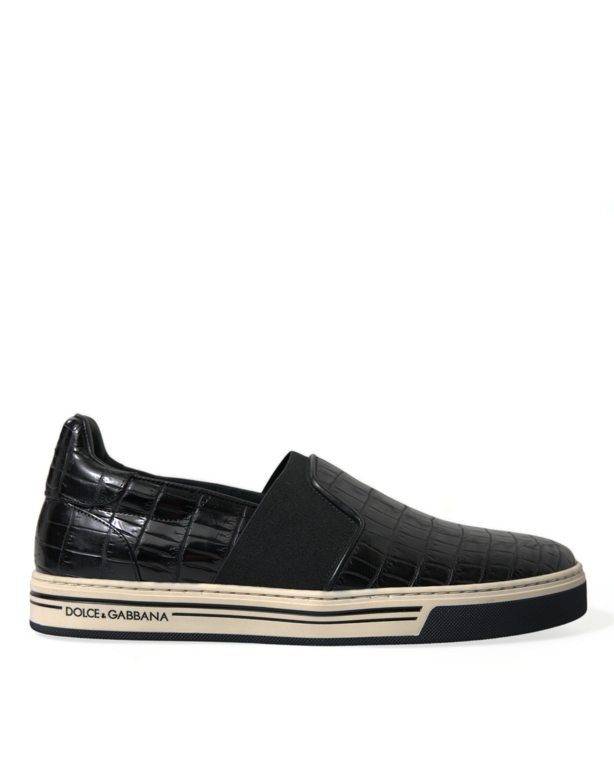 Dolce & Gabbana Black Croc Exotic Leather Sneakers Shoes -   -  Dolce & Gabbana.