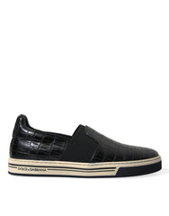 Dolce & Gabbana Black Croc Exotic Leather Sneakers Shoes -   -  Dolce & Gabbana.