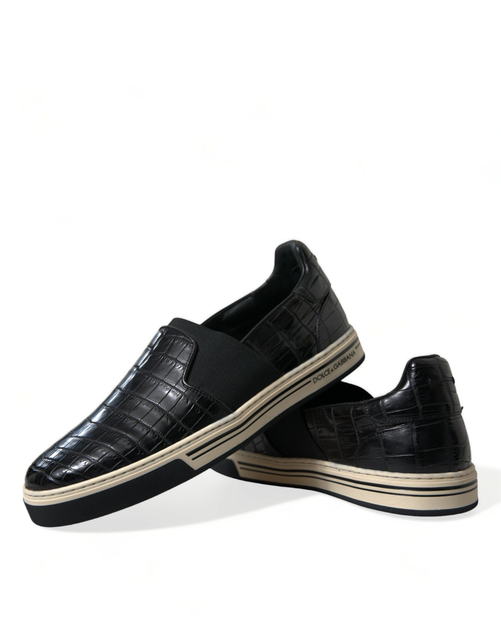 Dolce & Gabbana Black Croc Exotic Leather Sneakers Shoes -   -  Dolce & Gabbana.
