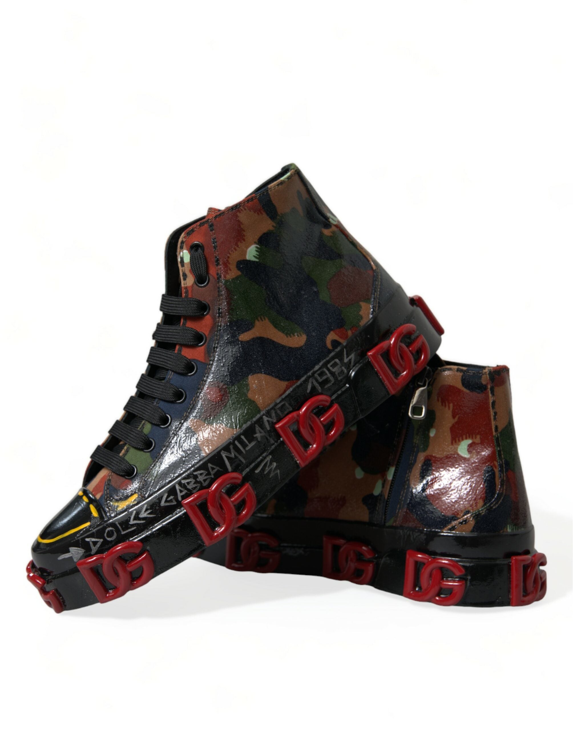 Dolce & Gabbana Multicolor Camouflage High Top Men Sneakers Shoes -   -  Dolce & Gabbana.