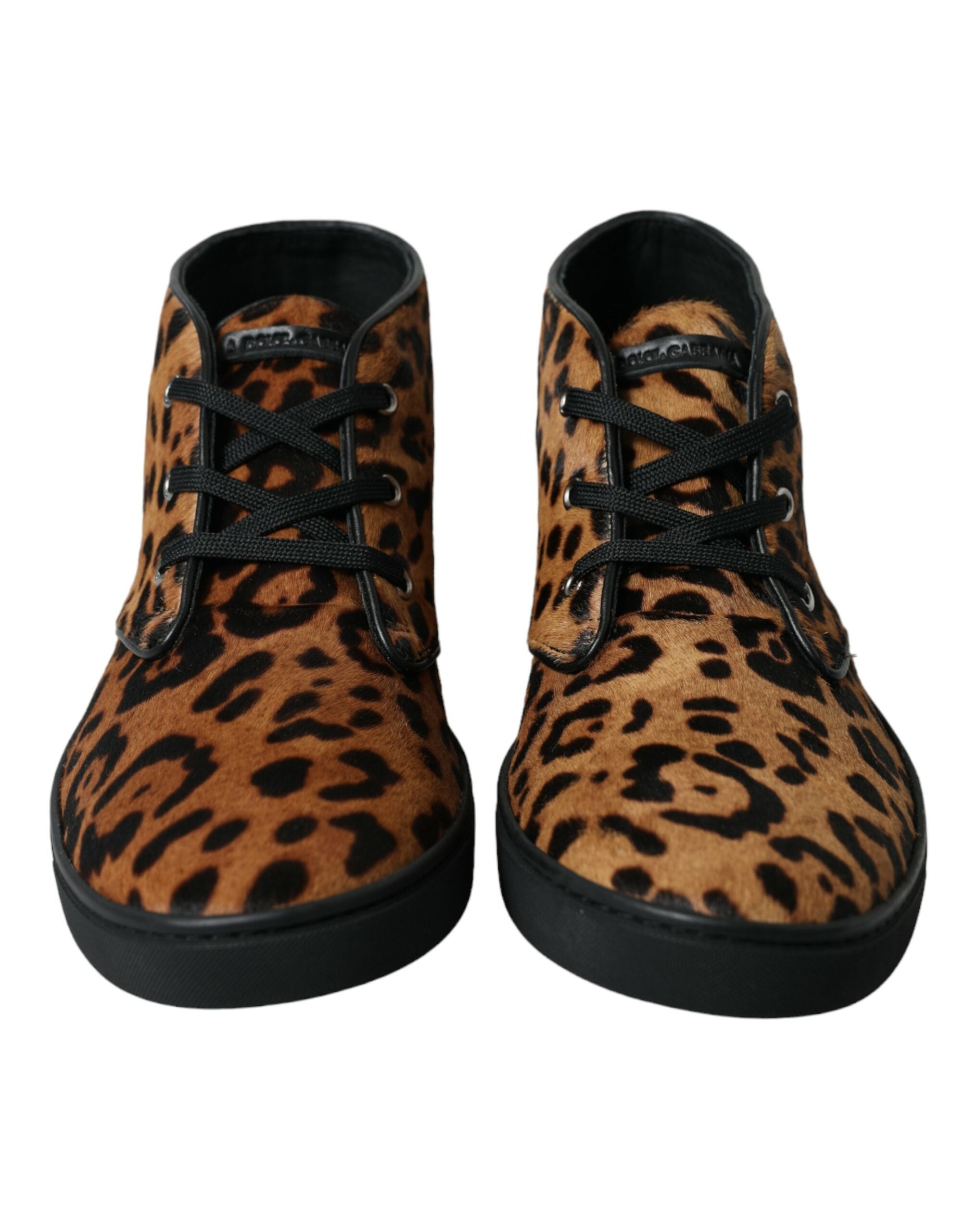 Dolce & Gabbana Brown Leopard Pony Hair Leather Sneakers Shoes -   -  Dolce & Gabbana.