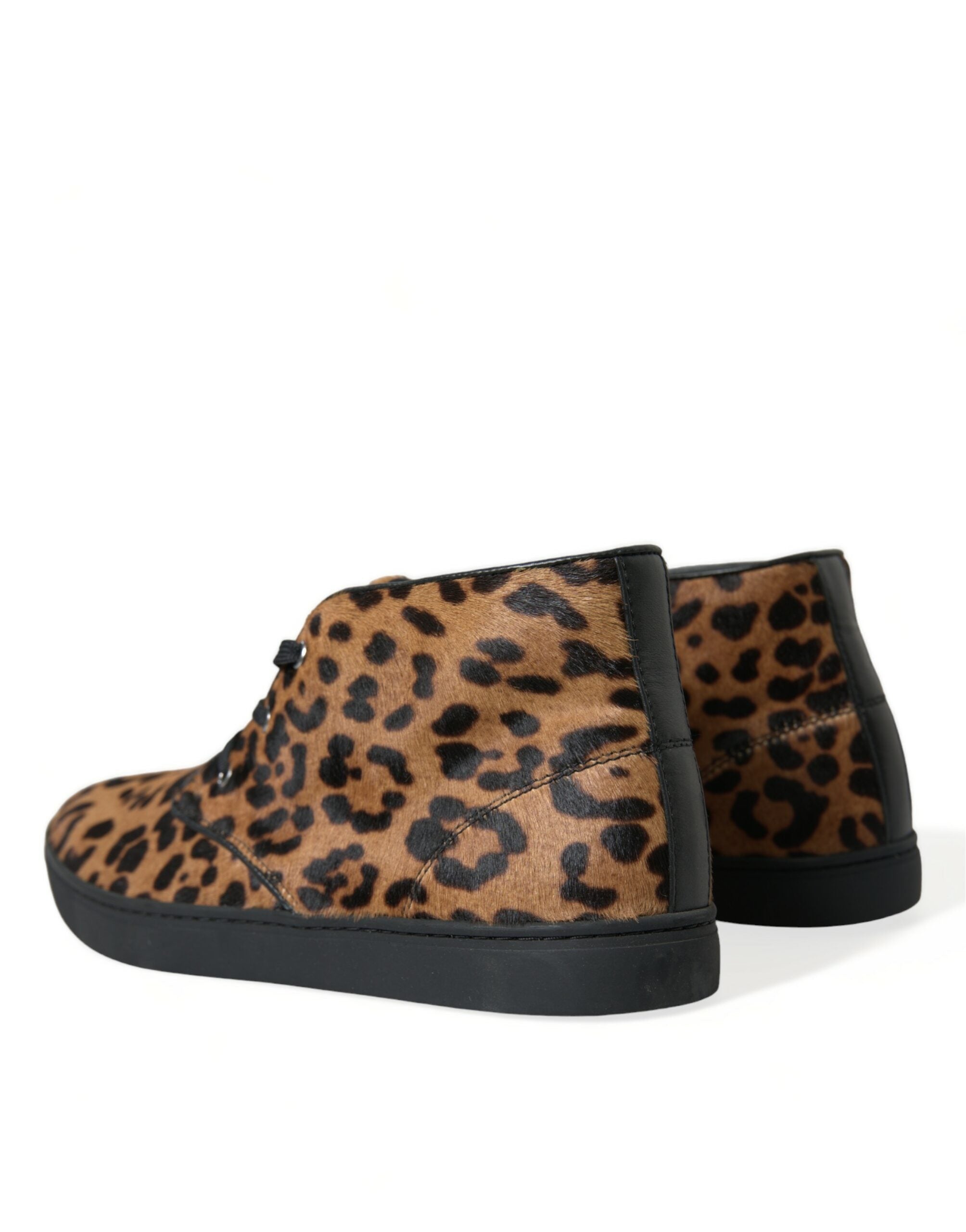 Dolce & Gabbana Brown Leopard Pony Hair Leather Sneakers Shoes -   -  Dolce & Gabbana.
