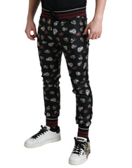 Dolce & Gabbana Black Ring Silk Jogging Trousers Pants -   -  Dolce & Gabbana.