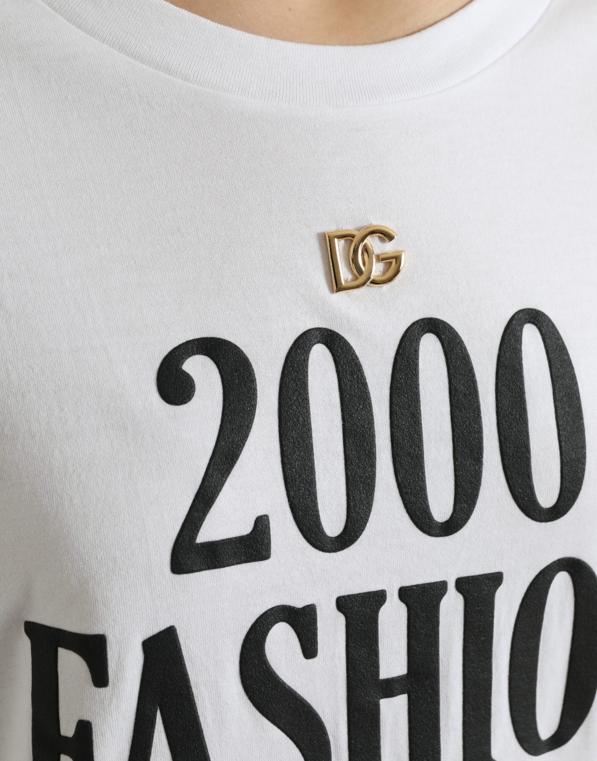 Dolce & Gabbana White Slogan Print Lacing Detailed T-shirt -   -  Dolce & Gabbana.