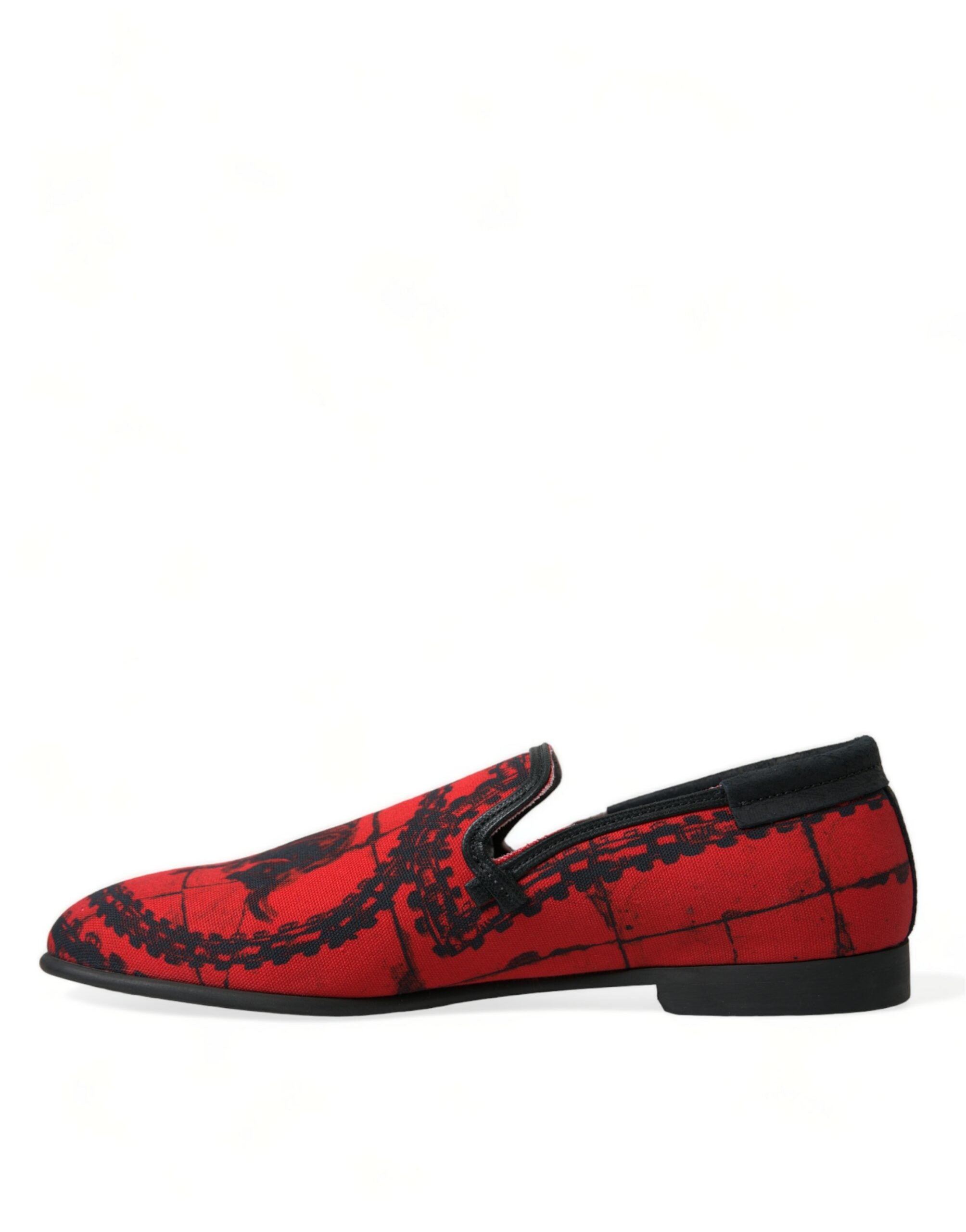 Dolce & Gabbana Red Black Torero Loafers Slippers Men Shoes -   -  Dolce & Gabbana.