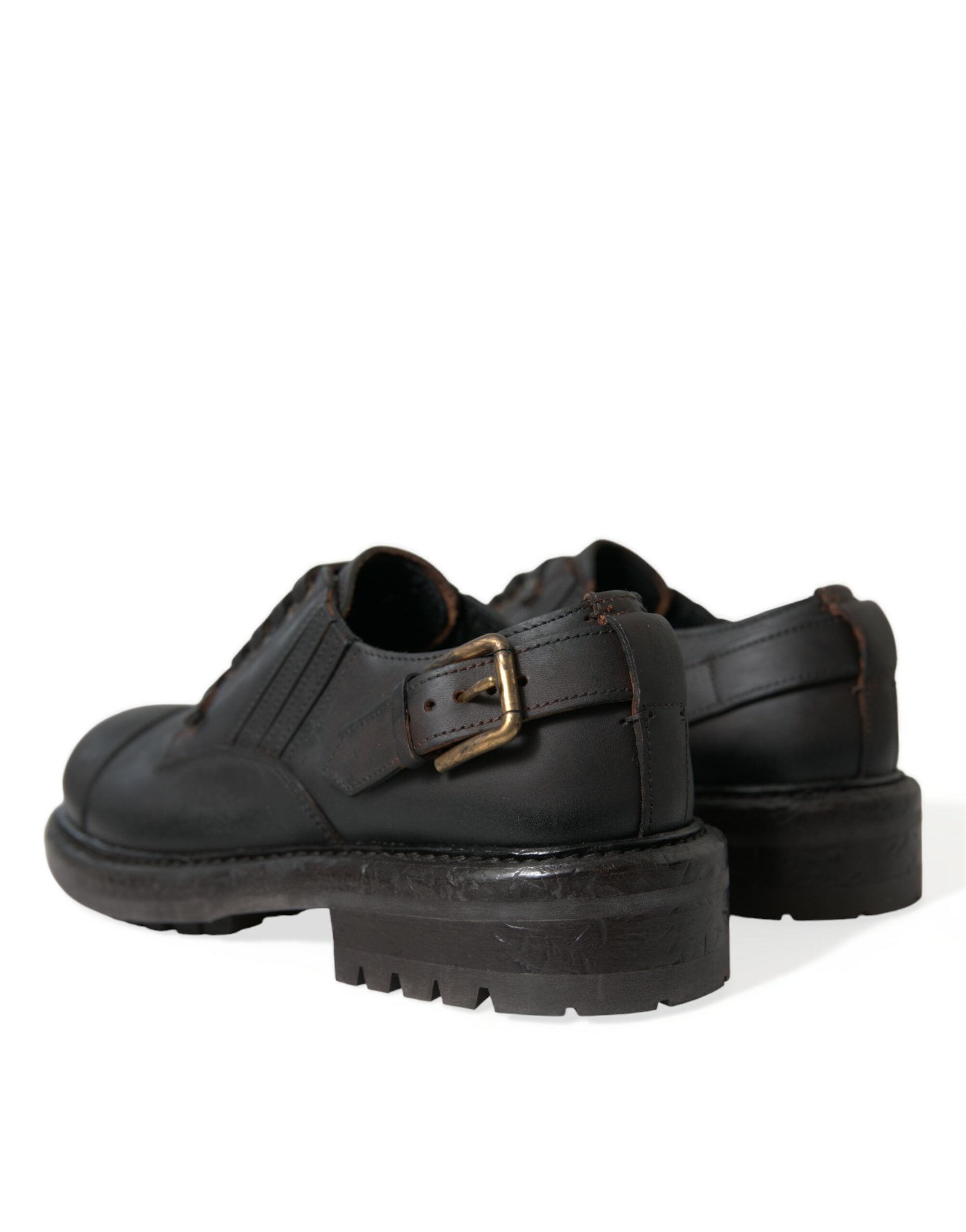 Dolce & Gabbana Brown Leather Lace Up Derby Men Dress Shoes -   -  Dolce & Gabbana.