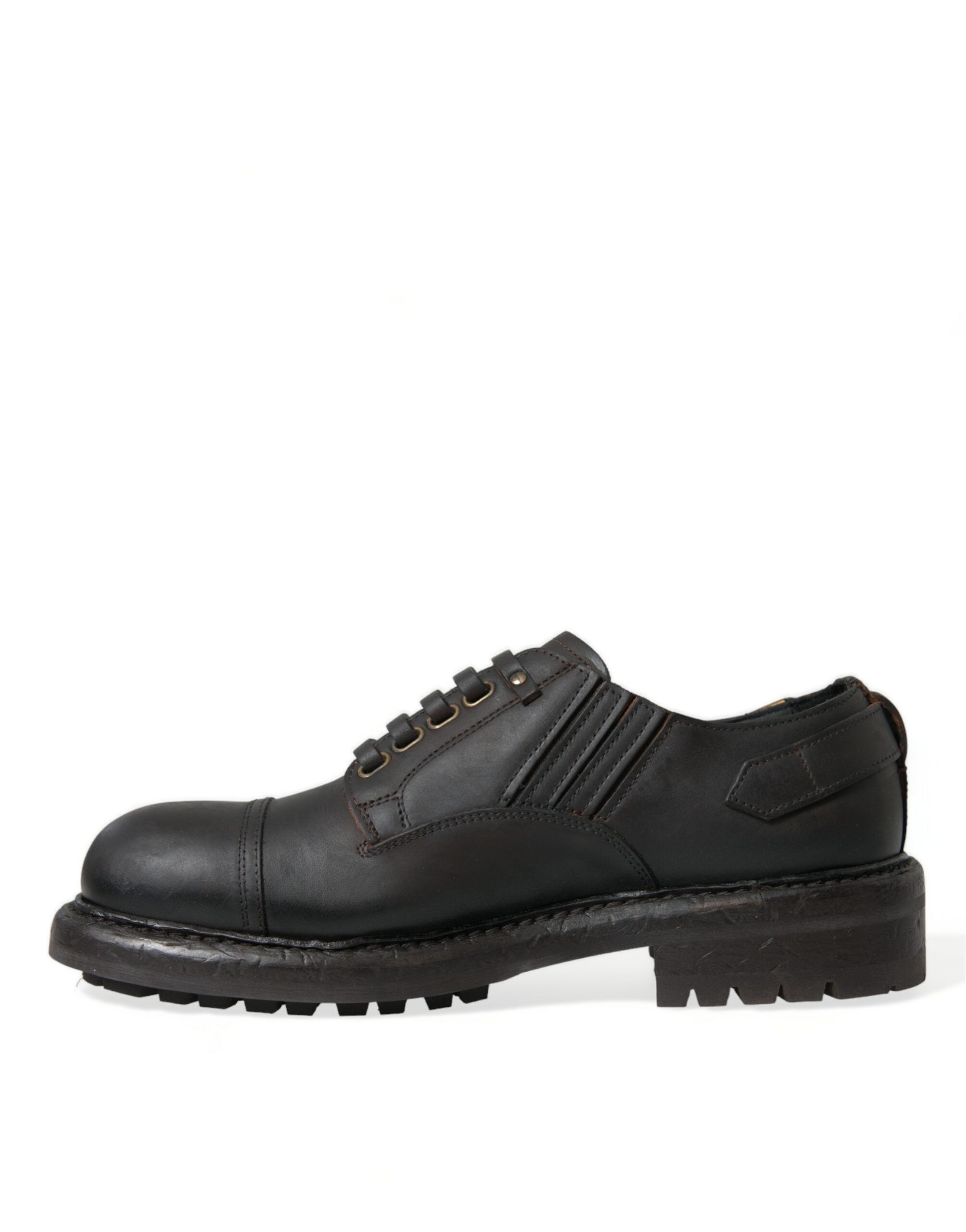 Dolce & Gabbana Brown Leather Lace Up Derby Men Dress Shoes -   -  Dolce & Gabbana.