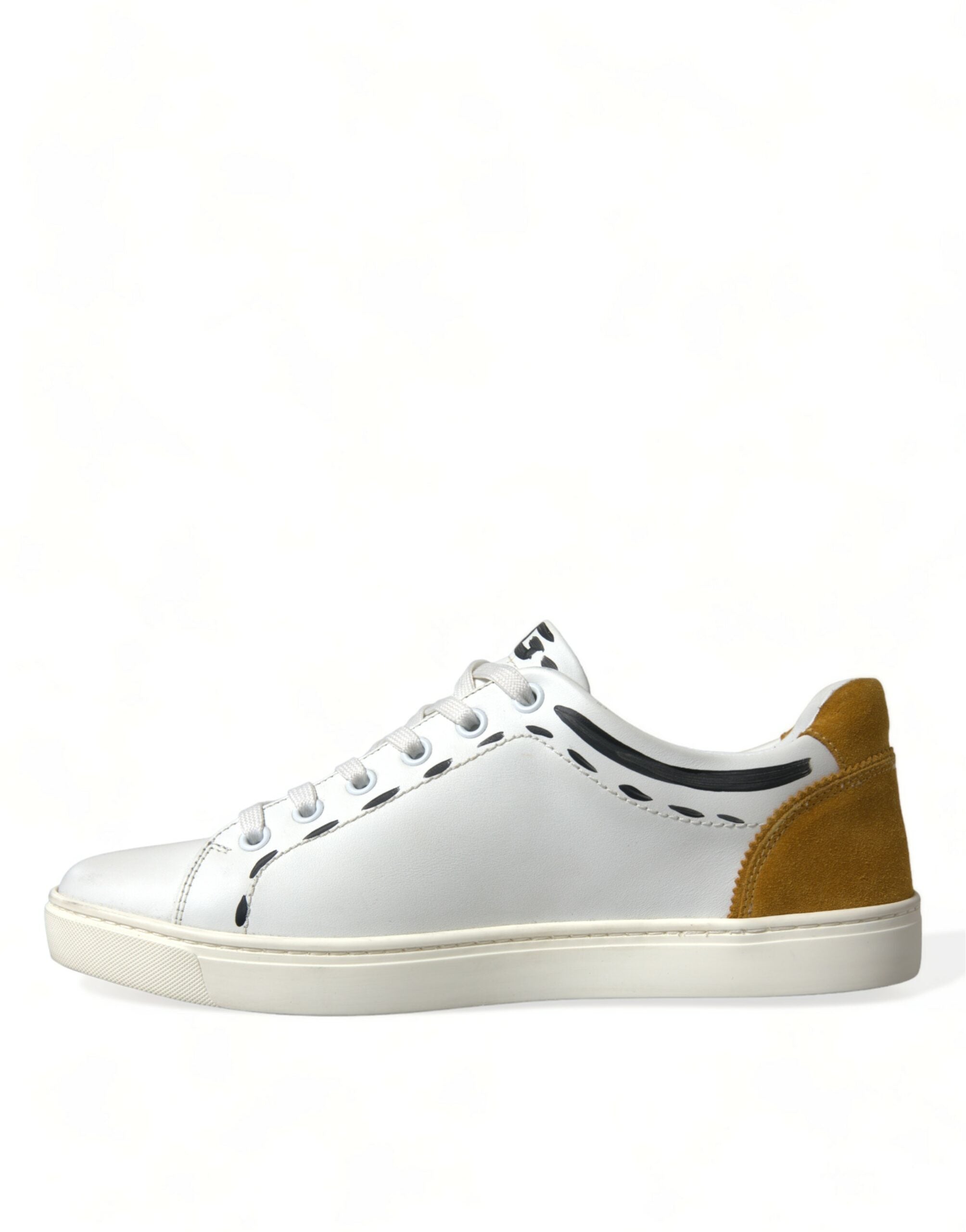 Dolce & Gabbana White Leather LOVE Milano Men Sneakers Shoes -   -  Dolce & Gabbana.