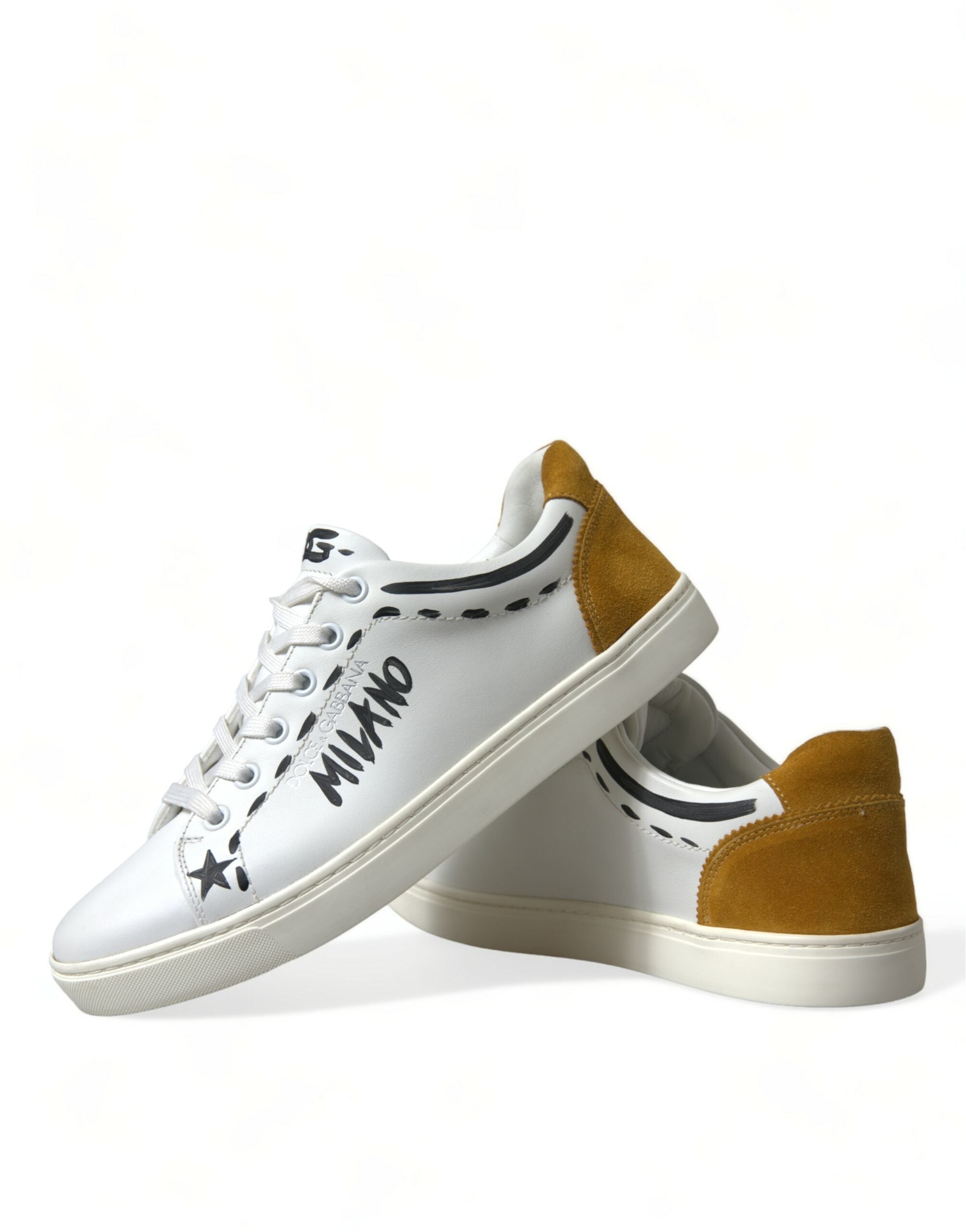 Dolce & Gabbana White Leather LOVE Milano Men Sneakers Shoes -   -  Dolce & Gabbana.